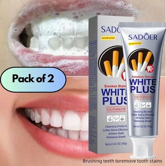 Smoke Stains White Plus Toothpaste 200g Pack of 2